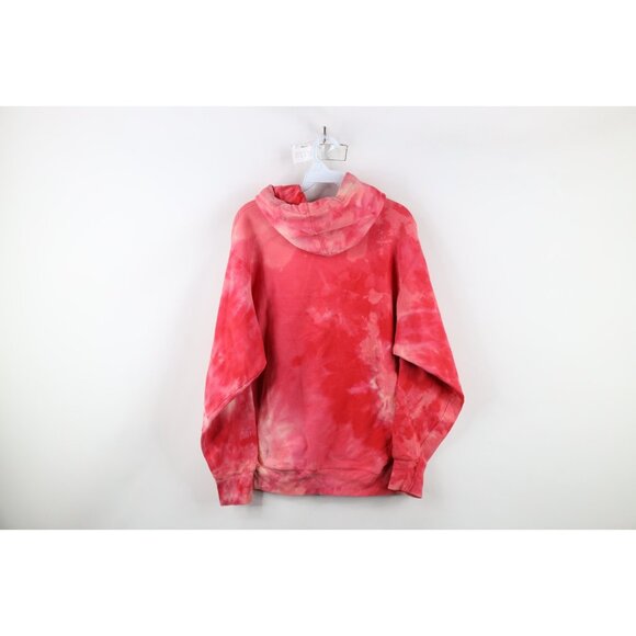 Vintage 90s Mens Medium Spell Out Acid Wash Ohio State University Hoodie Red - Picture 14 of 16